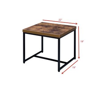 ACME Bob End Table in Weathered Oak & Black 80617