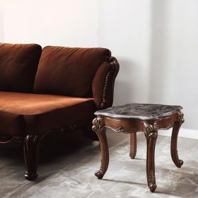 ACME Miyeon End Table, Marble & Cherry 85367