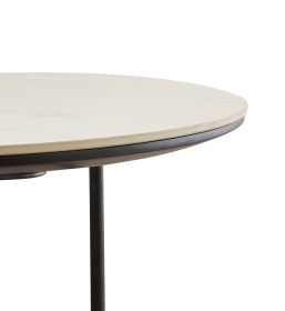 End/Side Tables - Small Round Accent Table, Metal Black Narrow Night Stands with Sharp, Ideal for Any Room-Side Tables Living Room, Bedroom