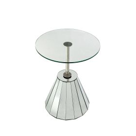 Mirrored Coffee Table Side Table Tempered Glass Desktop Round End Table Small End Table Side Table Coffee Table Bedside Table Night Stand for Living R