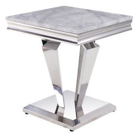Light Grey and Silver End Table