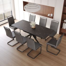 Extendable Dining Table Table Set for 6-8 Person for Dining Room