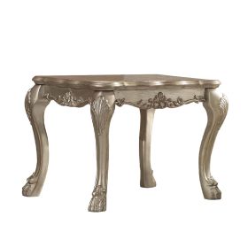 Wooden End Table in Gold Patina