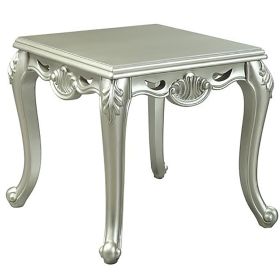 Champagne End Table with Metal Leg