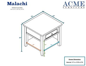 ACME Malachi End Table in Black 82952