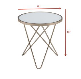 ACME Valora End Table in Champagne & Frosted Glass 81827