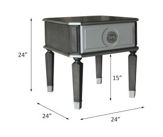 ACME House Beatrice End Table, Charcoal & Light Gray Finish 88817
