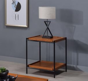 ACME Oaken End Table, Honey Oak & Black 85677