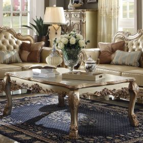 Gold Patina and Bone End Table with Claw Leg