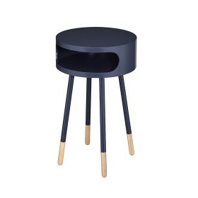 Sonria Round End Table, Black