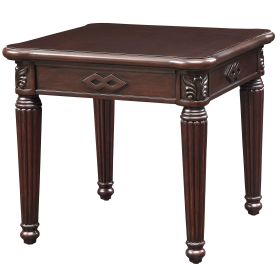 Espresso End Table with Turned Leg