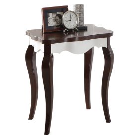 Walnut and White Rectangular End Table