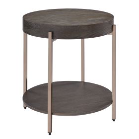 Dark Oak and Champagne 1-shelf End Table