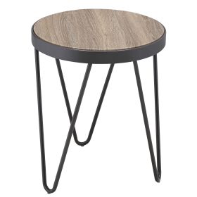 Weathered Grey Oak and Black End Table