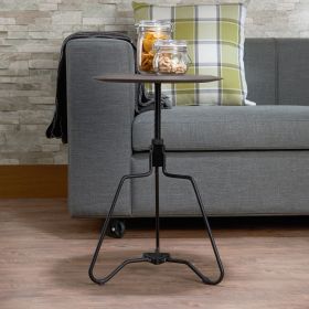Espresso and Sandy Black End Table with Adjustable Height Top