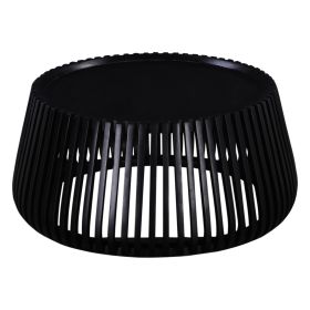 Contemporary 31" Solid Wood Drum-Shaped Coffee Table, Living Room Sofa Table, Black