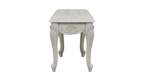 Tuscan Traditional Style End Table made with wood in Silver