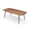 86.61inch Modern mid-Century Dining Table Rectangular Table Walnut Color