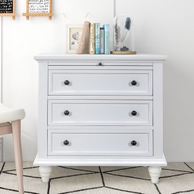U_STYLE 3-Drawer Storage Wood Cabinet, End Table with Pull out Tray (As Same As WF296671AAK)