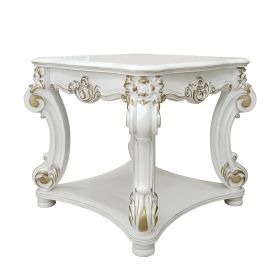 ACME Vendom End table, Antique Pearl Finish LV01328