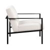 Millie Oatmeal White Stationary Metal Accent Chair