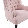 Modern Traditional Accent Chair Pink Chenille Upholstery Button-Tufted Solid Wood 1pc Living Room Furniture