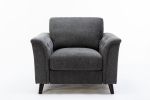 Stanton 36.5" Dark Gray Linen Chair with Tufted Arms