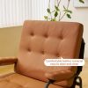 Bonded Leather Armchair, Modern Accent Chair High Back, Living Room Chairs with Metal Legs and Soft Padded, Sofa Chairs for Home Office,Bedroom