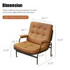 Bonded Leather Armchair, Modern Accent Chair High Back, Living Room Chairs with Metal Legs and Soft Padded, Sofa Chairs for Home Office,Bedroom