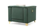 Russell Tufted Upholstery Chair Finished in Velvet Fabric in Green
