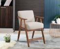 Contemporary Design 1pc Counter Height Chair Stylish Durable Wooden Brown Fabric Upholstery Cushioned Seat Backrest Home Furniture