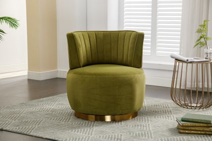 COOLMORE 360 Degree Swivel Cuddle Barrel Accent Sofa Chairs, Round Armchairs with Wide Upholstered, Fluffy Velvet Fabric Chair for Living Room (Color: as Pic)