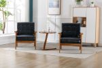 Accent Chairs Set of 2 with Side Table, Mid Century Modern Accent Chair, Wood and Fabric Armchairs Side Chair