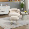 COOLMORE Velvet Accent Chair Modern Upholstered Armchair Tufted Chair with Metal Frame, Single Leisure Chairs for Living Room Bedroom