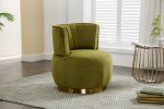 COOLMORE 360 Degree Swivel Cuddle Barrel Accent Sofa Chairs, Round Armchairs with Wide Upholstered, Fluffy Velvet Fabric Chair for Living Room