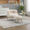 COOLMORE Velvet Accent Chair Modern Upholstered Armchair Tufted Chair with Metal Frame, Single Leisure Chairs for Living Room Bedroom